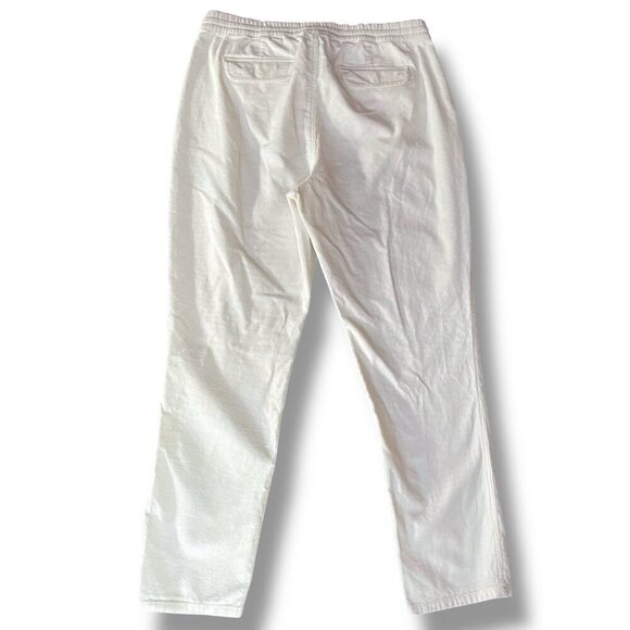 J Crew Womens Camp Pant Sz Large Tall LT Ivory Corduroy Tie Waist Garment Dyed - Picture 4 of 7
